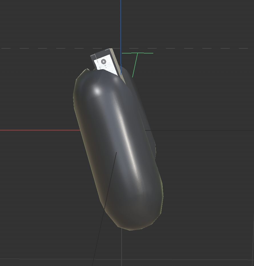 3D model of Joy-Con Grip, side view